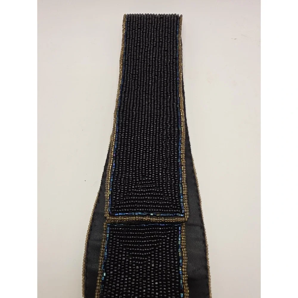 VTG80's LA REGALE LTD HAND MADE BEADED BELT CUMMERBUND SZ M WHIMSIGOTH BOHO-CHIC